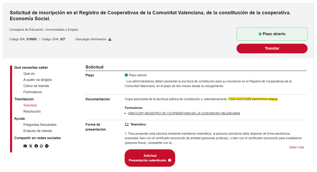 Ya es posible adjuntar copia autorizada electrónica notarial en los trámites de las cooperativas que requieran escritura pública